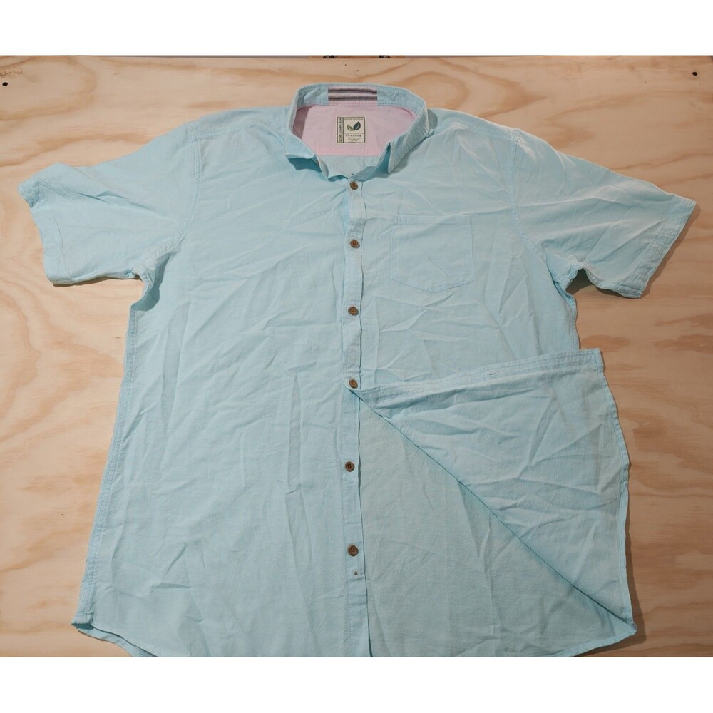 Alexander Julian Colours Shirt Mens XXL Green 100% Organic Cotton Button Down